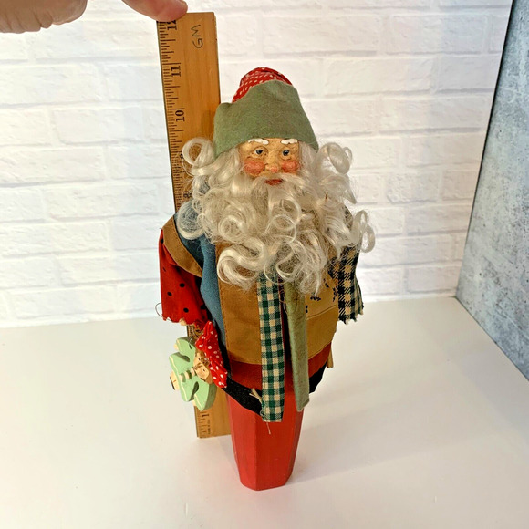 Santa Claus Figurine Artisan Christmas Mixed Media Figure Rare 11 Inch - Picture 5 of 5